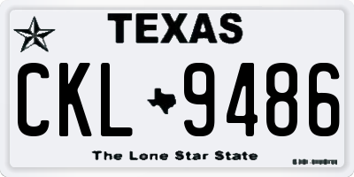 TX license plate CKL9486