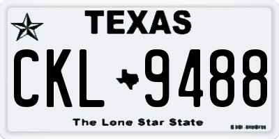 TX license plate CKL9488