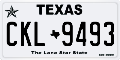 TX license plate CKL9493