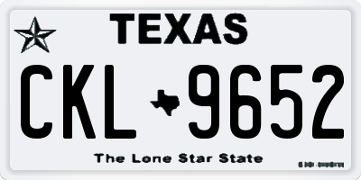 TX license plate CKL9652