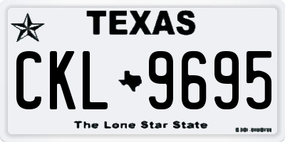 TX license plate CKL9695