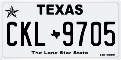TX license plate CKL9705