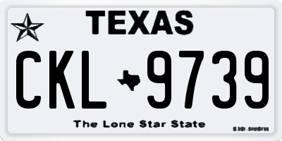 TX license plate CKL9739