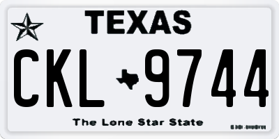 TX license plate CKL9744