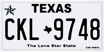 TX license plate CKL9748