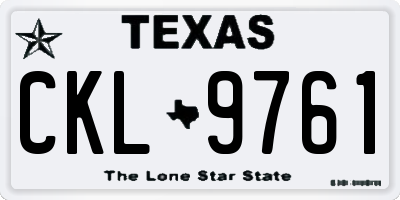 TX license plate CKL9761