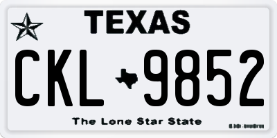 TX license plate CKL9852
