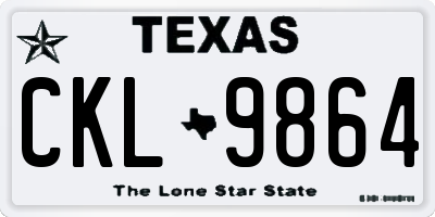 TX license plate CKL9864
