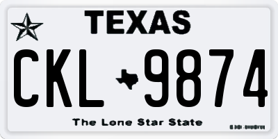 TX license plate CKL9874