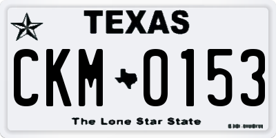 TX license plate CKM0153