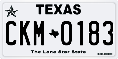TX license plate CKM0183