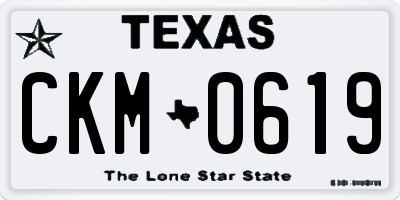 TX license plate CKM0619