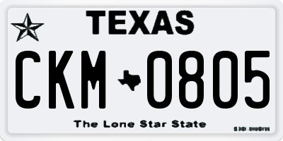 TX license plate CKM0805