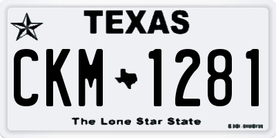TX license plate CKM1281