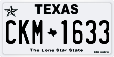 TX license plate CKM1633