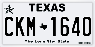 TX license plate CKM1640