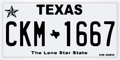 TX license plate CKM1667