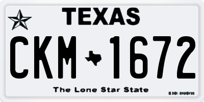 TX license plate CKM1672