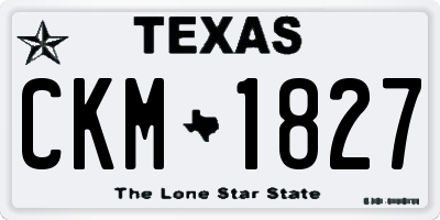 TX license plate CKM1827