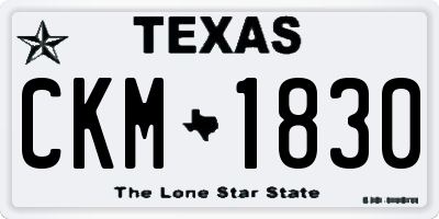 TX license plate CKM1830