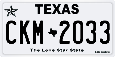 TX license plate CKM2033