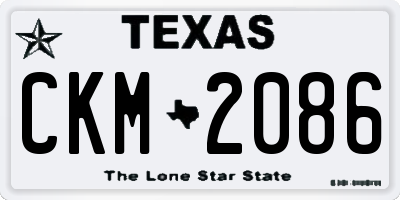 TX license plate CKM2086