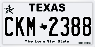 TX license plate CKM2388