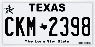 TX license plate CKM2398