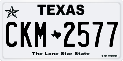 TX license plate CKM2577
