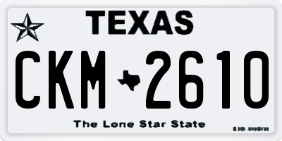 TX license plate CKM2610