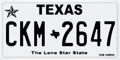 TX license plate CKM2647