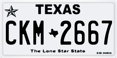 TX license plate CKM2667