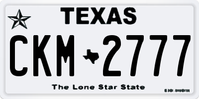 TX license plate CKM2777