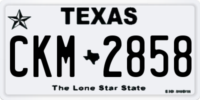 TX license plate CKM2858