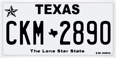 TX license plate CKM2890