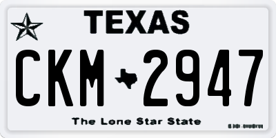 TX license plate CKM2947