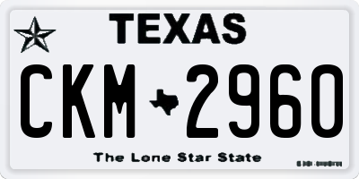 TX license plate CKM2960