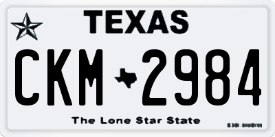 TX license plate CKM2984