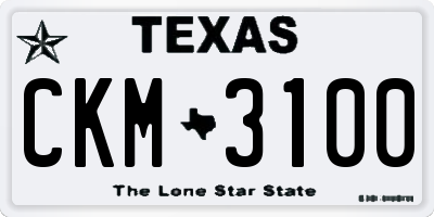 TX license plate CKM3100