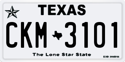 TX license plate CKM3101