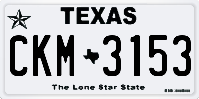 TX license plate CKM3153