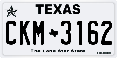 TX license plate CKM3162