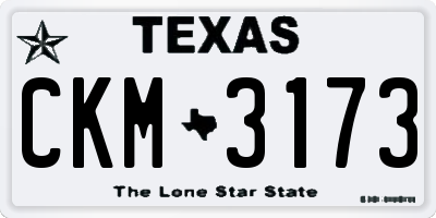 TX license plate CKM3173