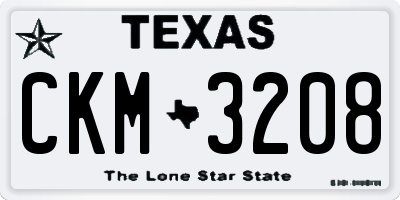 TX license plate CKM3208