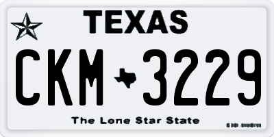 TX license plate CKM3229