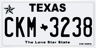 TX license plate CKM3238
