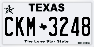 TX license plate CKM3248