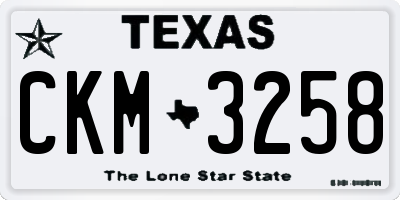 TX license plate CKM3258