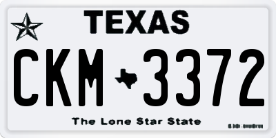 TX license plate CKM3372