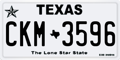 TX license plate CKM3596